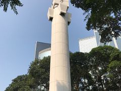 08A The 20m white column Clock Tower in Hong Kong Park